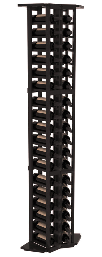 InstaCellar - 2 Column Corner Rack in Premium Redwood Black stained with WineSafe™ Satin Sealant