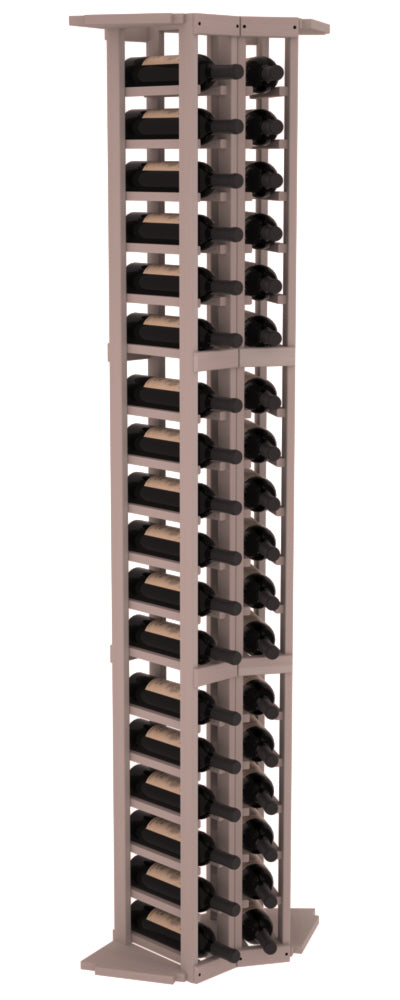 InstaCellar - 2 Column Corner Rack in Premium Redwood Greywash stained without WineSafe™ Satin Sealant