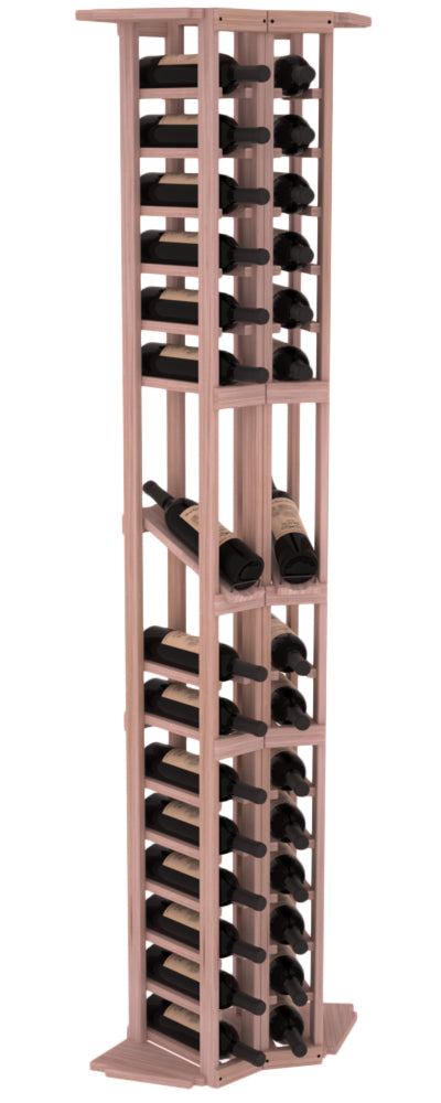 InstaCellar - 2 Column Corner Display Row Rack in Premium Redwood Unstained without WineSafe™ Satin Sealant