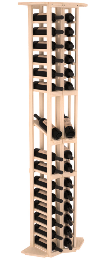 InstaCellar - 2 Column Corner Display Row Rack in Ponderosa Pine Unstained without WineSafe™ Satin Sealant