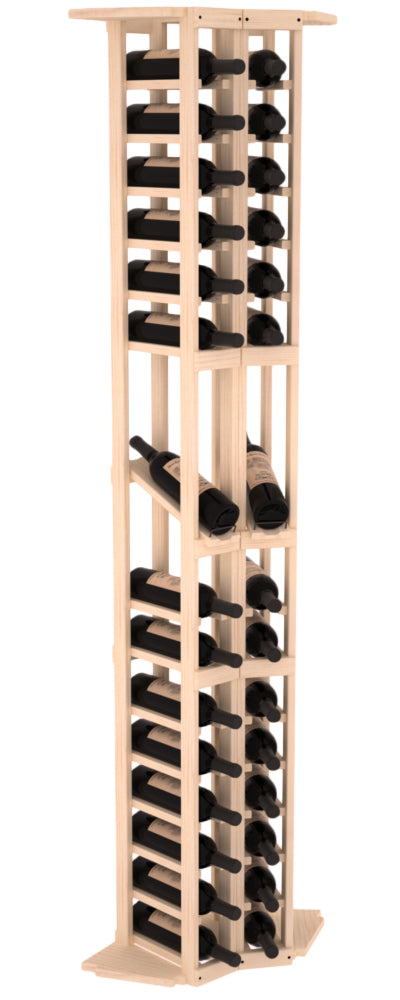 InstaCellar - 2 Column Corner Display Row Rack in Ponderosa Pine Unstained without WineSafe™ Satin Sealant