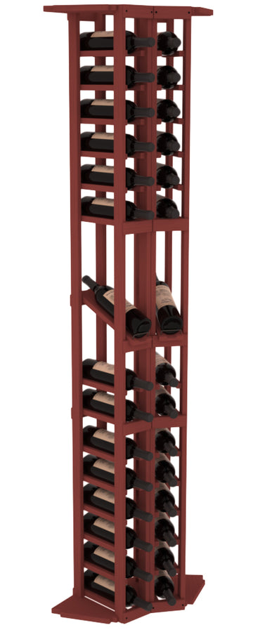 InstaCellar - 2 Column Corner Display Row Rack in Ponderosa Pine Cherry stained without WineSafe™ Satin Sealant