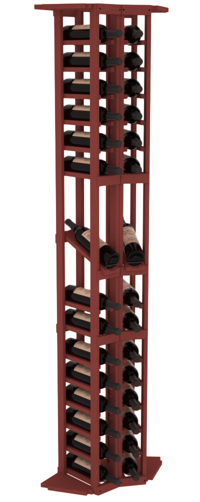 InstaCellar - 2 Column Corner Display Row Rack in Ponderosa Pine Cherry stained without WineSafe™ Satin Sealant