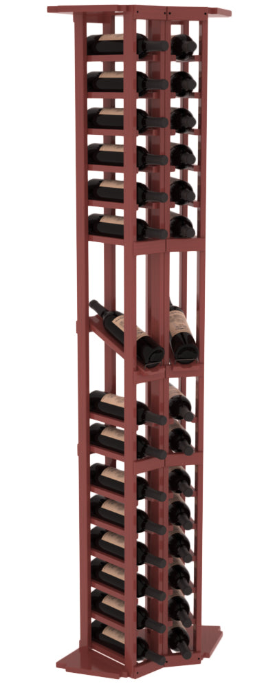 InstaCellar - 2 Column Corner Display Row Rack in Ponderosa Pine Cherry stained with WineSafe™ Satin Sealant
