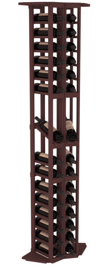 InstaCellar - 2 Column Corner Display Row Rack in Ponderosa Pine Walnut stained without WineSafe™ Satin Sealant