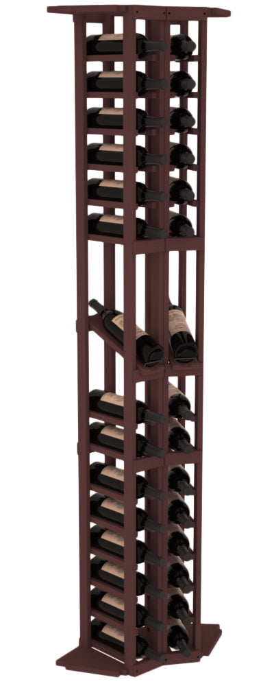 InstaCellar - 2 Column Corner Display Row Rack in Ponderosa Pine Walnut stained without WineSafe™ Satin Sealant