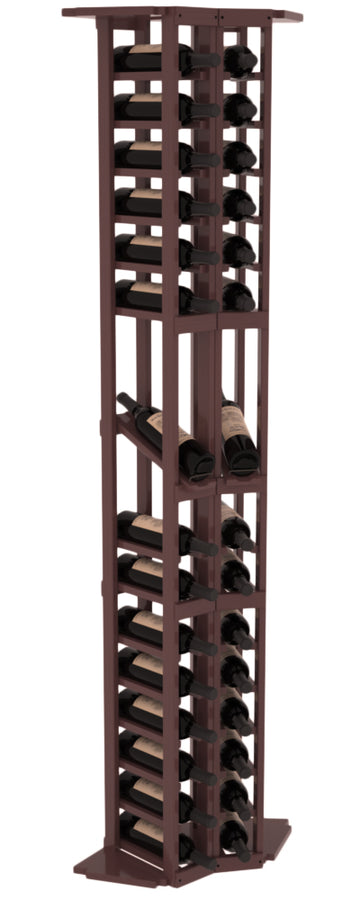 InstaCellar - 2 Column Corner Display Row Rack in Ponderosa Pine Walnut stained with WineSafe™ Satin Sealant