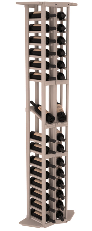 InstaCellar - 2 Column Corner Display Row Rack in Ponderosa Pine Greywash stained without WineSafe™ Satin Sealant