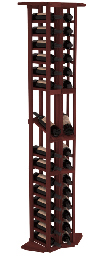 InstaCellar - 2 Column Corner Display Row Rack in Premium Redwood Cherry stained without WineSafe™ Satin Sealant