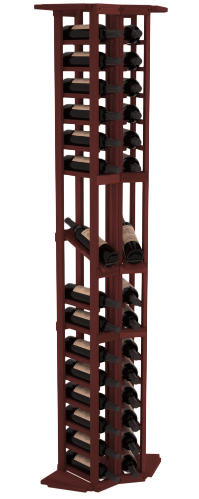 InstaCellar - 2 Column Corner Display Row Rack in Premium Redwood Cherry stained without WineSafe™ Satin Sealant