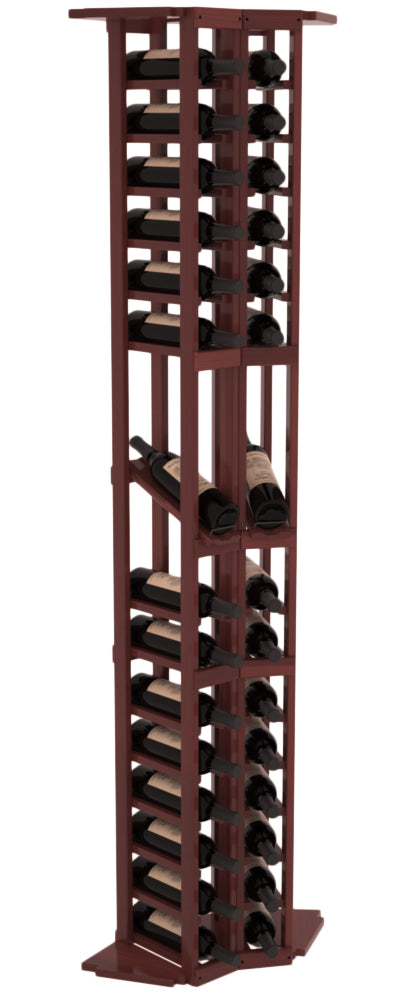 InstaCellar - 2 Column Corner Display Row Rack in Premium Redwood Cherry stained with WineSafe™ Satin Sealant