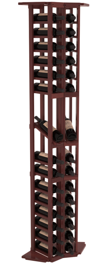InstaCellar - 2 Column Corner Display Row Rack in Premium Redwood Cherry stained with WineSafe™ Satin Sealant