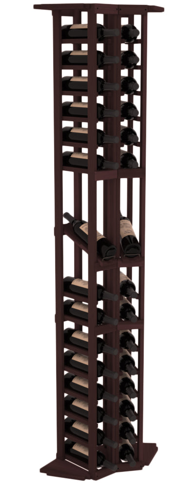 InstaCellar - 2 Column Corner Display Row Rack in Premium Redwood Walnut stained without WineSafe™ Satin Sealant