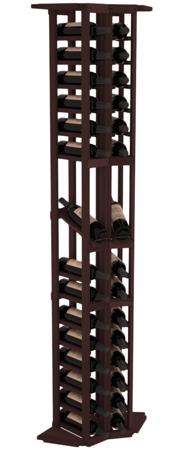 InstaCellar - 2 Column Corner Display Row Rack in Premium Redwood Walnut stained without WineSafe™ Satin Sealant