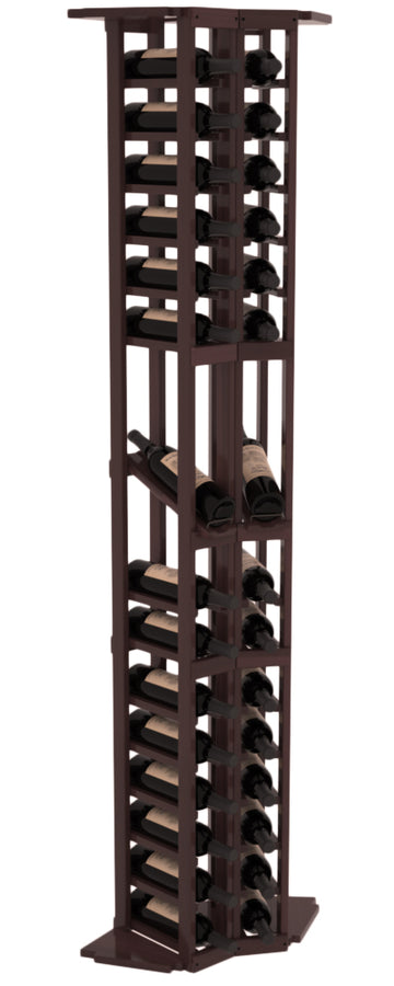 InstaCellar - 2 Column Corner Display Row Rack in Premium Redwood Walnut stained with WineSafe™ Satin Sealant