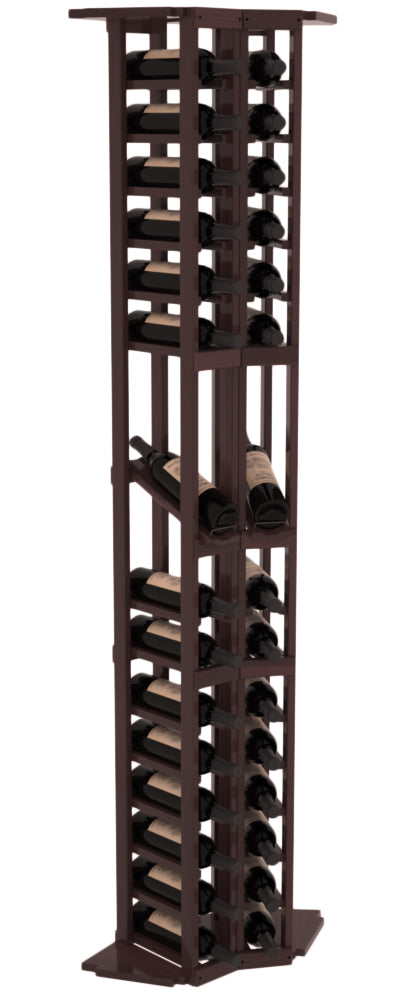 InstaCellar - 2 Column Corner Display Row Rack in Premium Redwood Walnut stained with WineSafe™ Satin Sealant