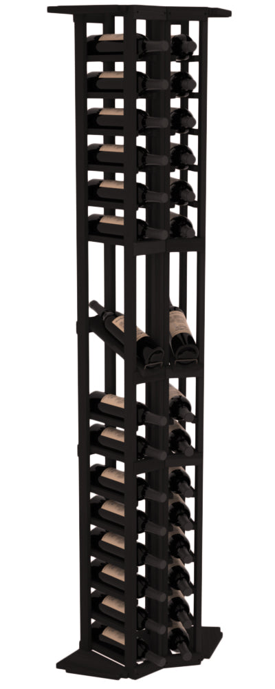 InstaCellar - 2 Column Corner Display Row Rack in Premium Redwood Black stained without WineSafe™ Satin Sealant