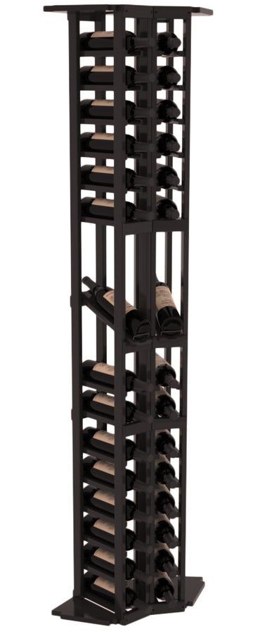 InstaCellar - 2 Column Corner Display Row Rack in Premium Redwood Black stained with WineSafe™ Satin Sealant