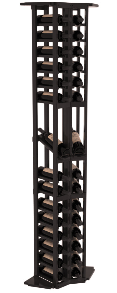 InstaCellar - 2 Column Corner Display Row Rack in Premium Redwood Black stained with WineSafe™ Satin Sealant