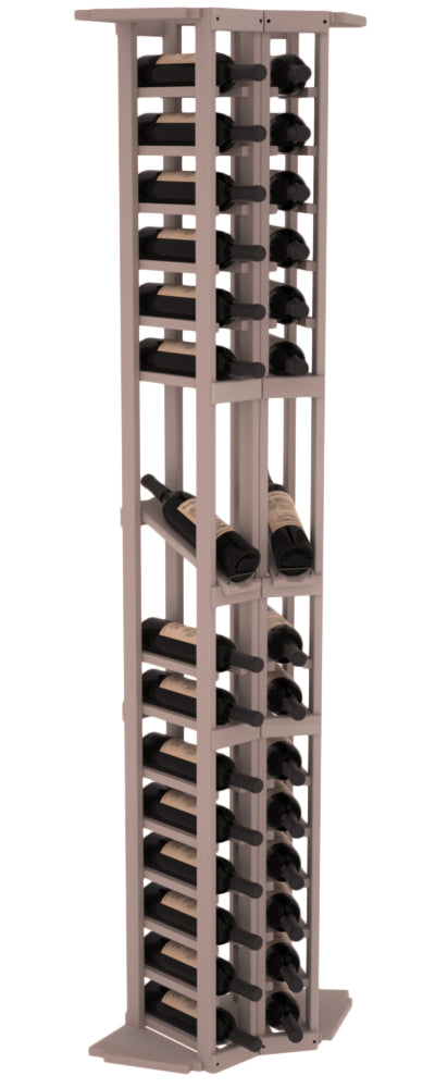 InstaCellar - 2 Column Corner Display Row Rack in Premium Redwood Greywash stained without WineSafe™ Satin Sealant