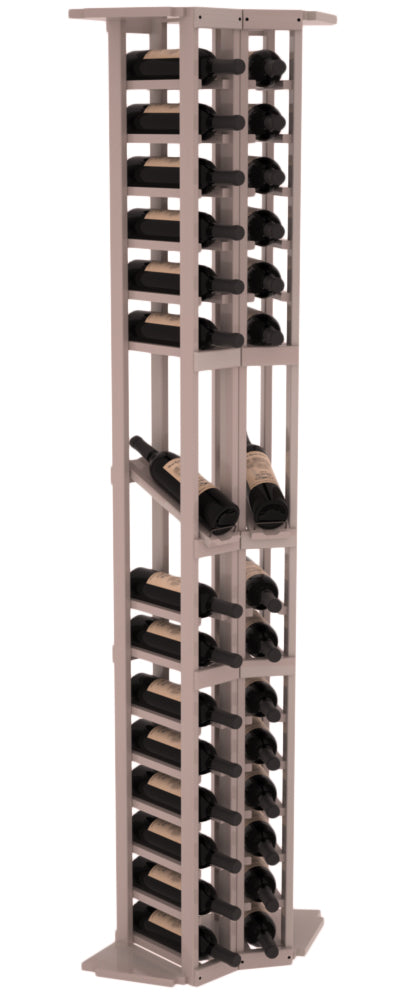 InstaCellar - 2 Column Corner Display Row Rack in Premium Redwood Greywash stained with WineSafe™ Satin Sealant
