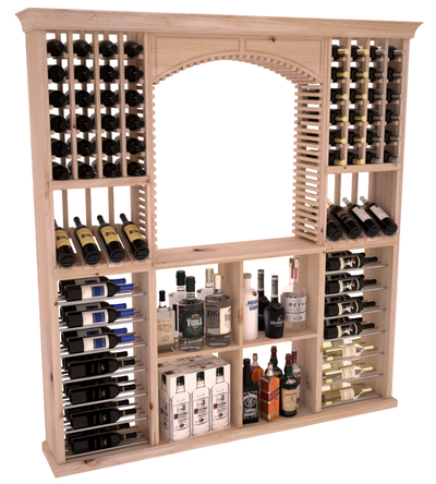 InstaCellar - Liquor Storage Arezzo Kit in Knotty Alder Unstained without WineSafe™ Satin Sealant