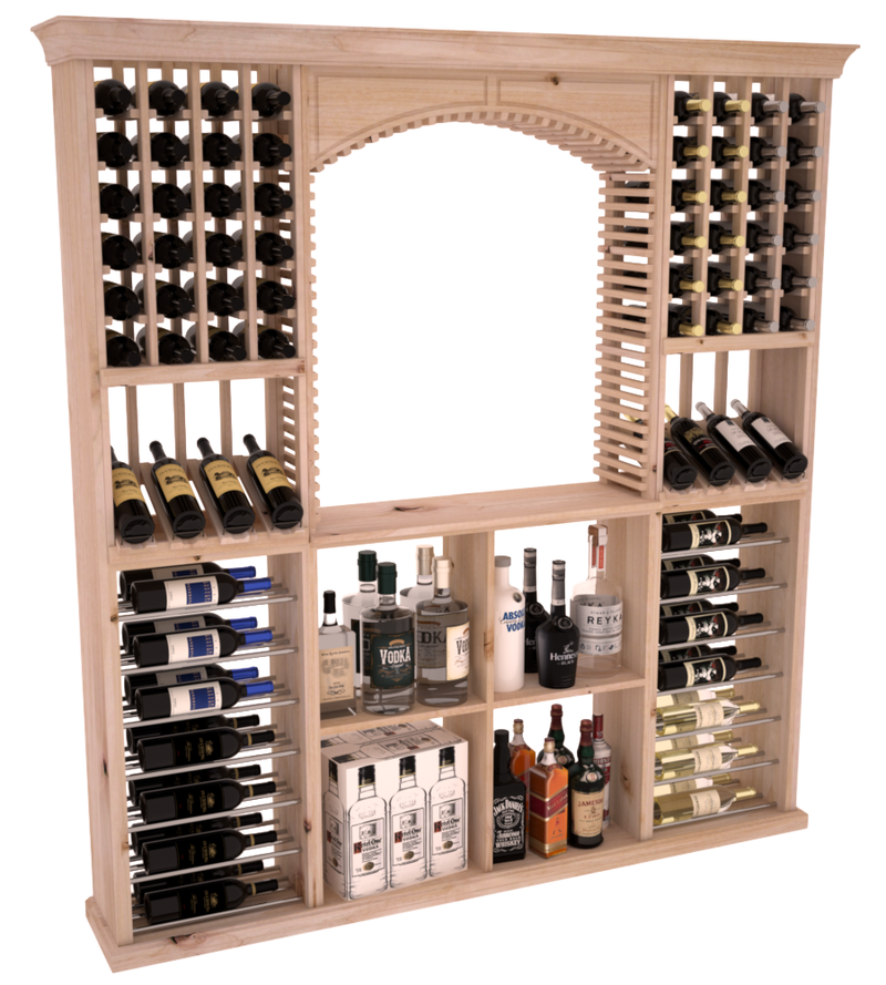 InstaCellar - Liquor Storage Arezzo Kit in Knotty Alder Unstained without WineSafe™ Satin Sealant