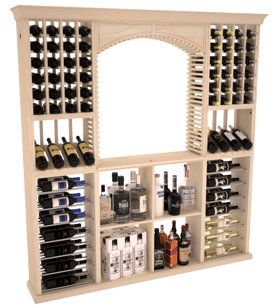 InstaCellar - Liquor Storage Arezzo Kit in Ponderosa Pine Unstained without WineSafe™ Satin Sealant