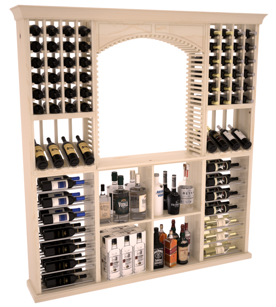 InstaCellar - Liquor Storage Arezzo Kit in Ponderosa Pine Unstained with WineSafe™ Satin Sealant