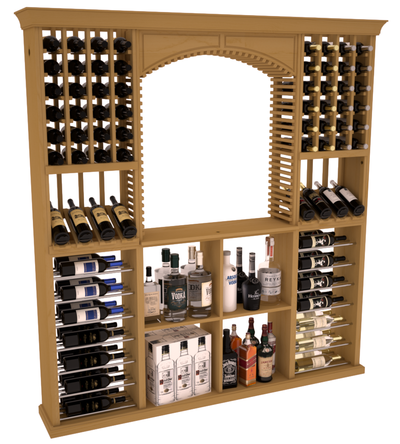 InstaCellar - Liquor Storage Arezzo Kit in Ponderosa Pine Oak stained without WineSafe™ Satin Sealant
