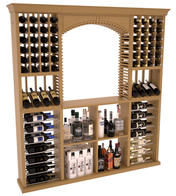 InstaCellar - Liquor Storage Arezzo Kit in Ponderosa Pine Oak stained with WineSafe™ Satin Sealant