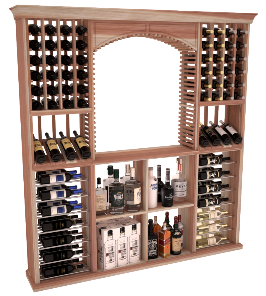 InstaCellar - Liquor Storage Arezzo Kit in Premium Redwood Unstained without WineSafe™ Satin Sealant