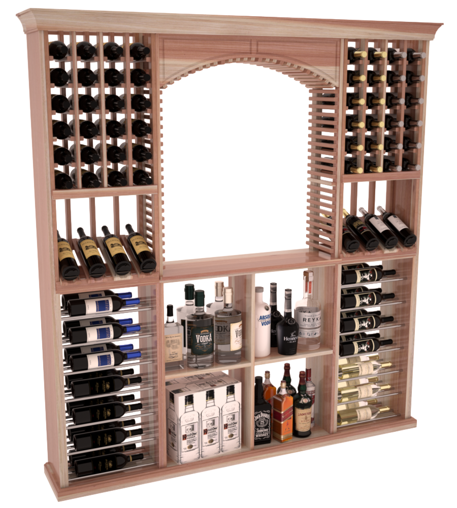 InstaCellar - Liquor Storage Arezzo Kit in Premium Redwood Unstained with WineSafe™ Satin Sealant