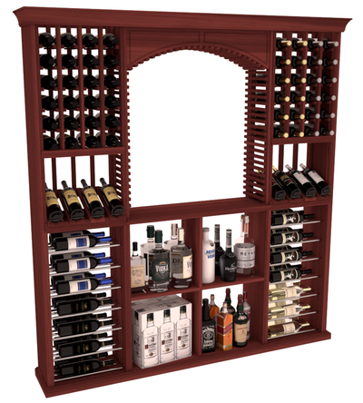 InstaCellar - Liquor Storage Arezzo Kit in Premium Redwood Cherry stained without WineSafe™ Satin Sealant