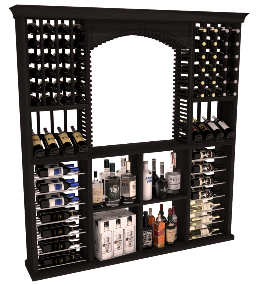 InstaCellar - Liquor Storage Arezzo Kit in Premium Redwood Black stained without WineSafe™ Satin Sealant