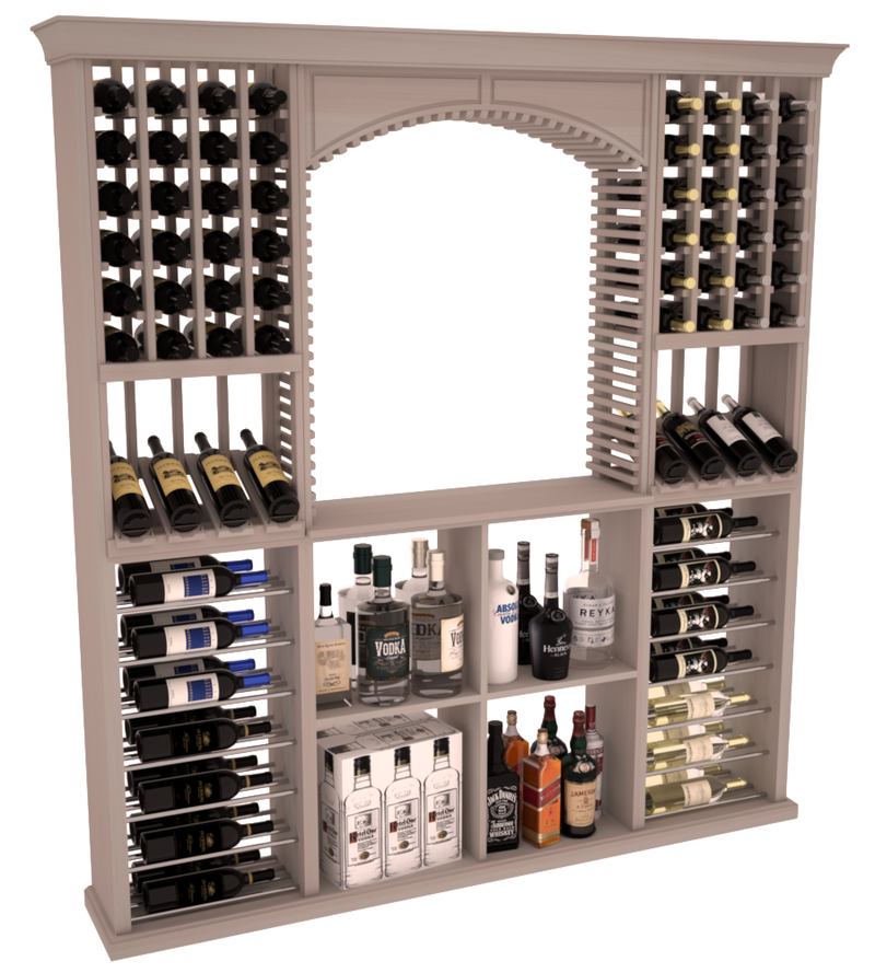 InstaCellar - Liquor Storage Arezzo Kit in Premium Redwood Greywash stained without WineSafe™ Satin Sealant