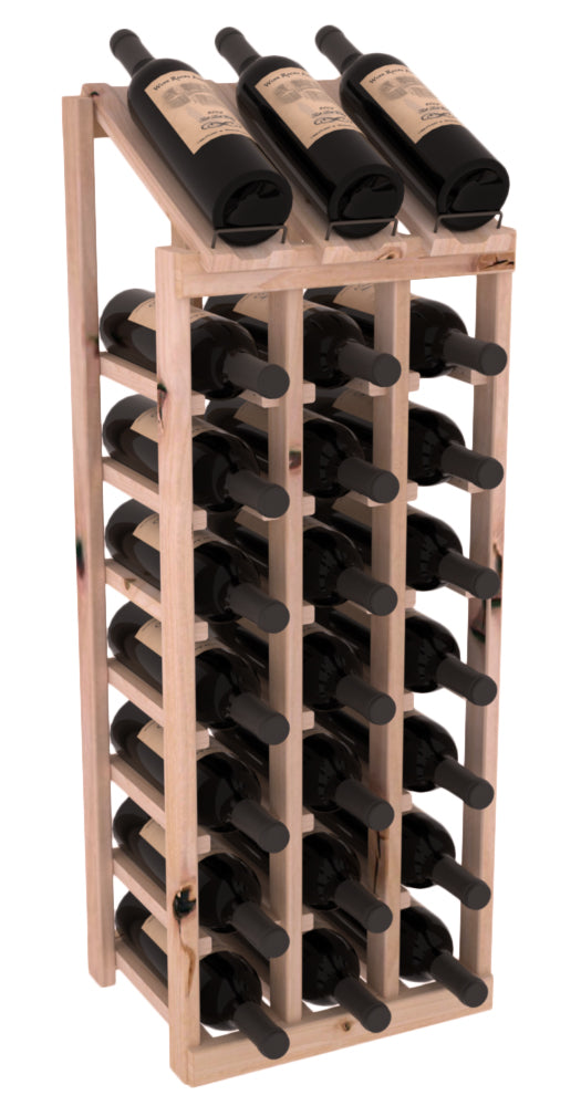 InstaCellar - 3 Column, 8R Display Top Rack in Alder Unstained without WineSafe™ Satin Sealant