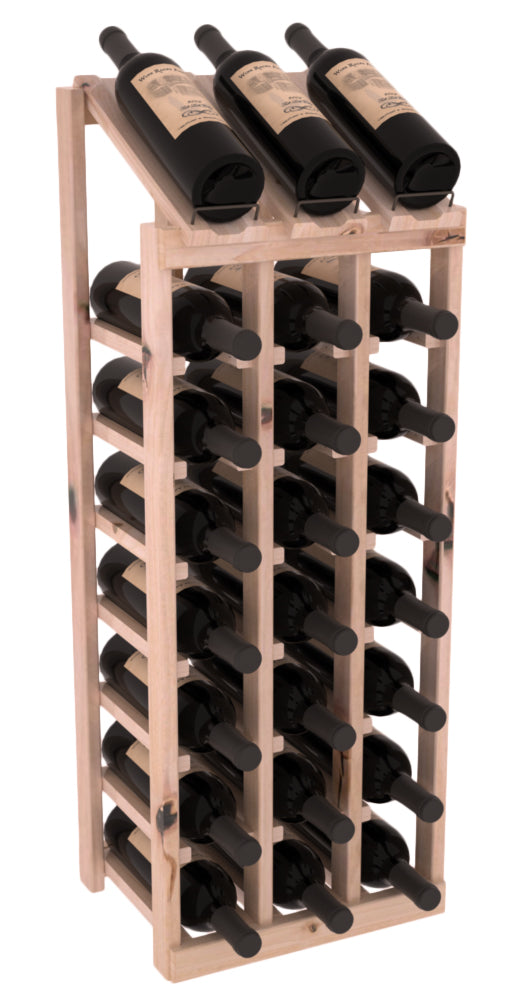InstaCellar - 3 Column, 8R Display Top Rack in Alder Unstained with WineSafe™ Satin Sealant