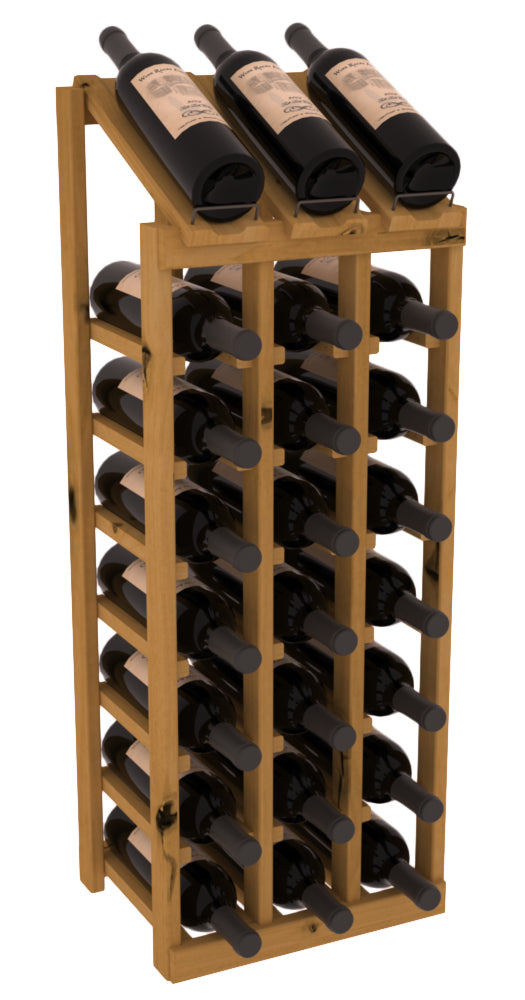 InstaCellar - 3 Column, 8R Display Top Rack in Alder Oak stained without WineSafe™ Satin Sealant