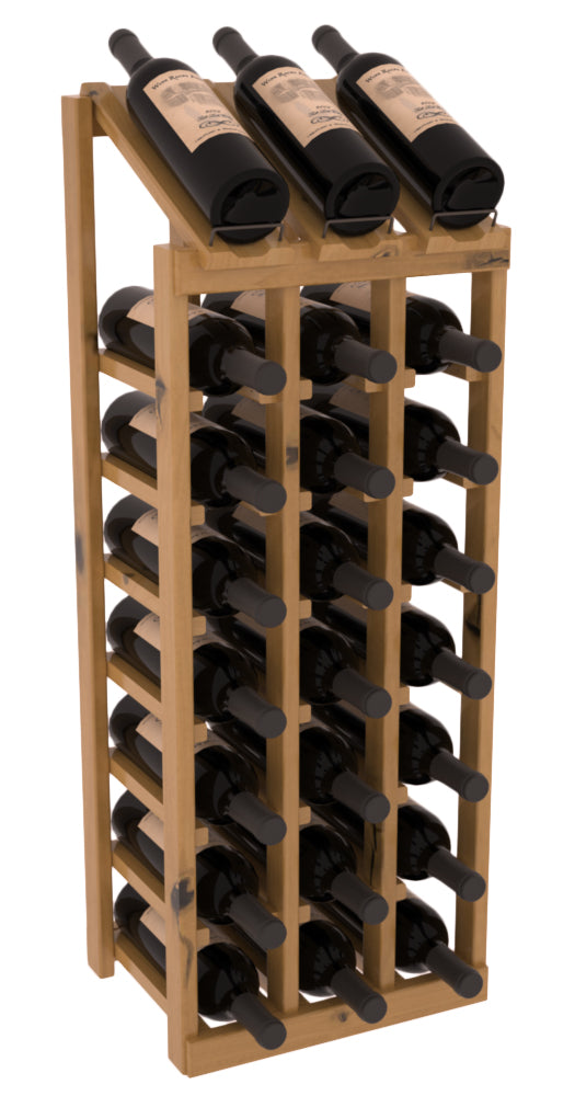 InstaCellar - 3 Column, 8R Display Top Rack in Alder Oak stained with WineSafe™ Satin Sealant