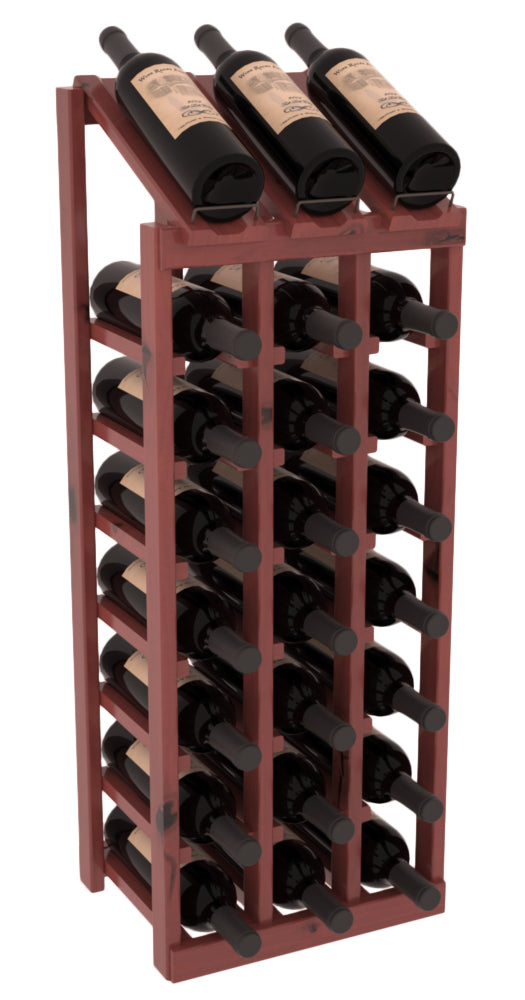 InstaCellar - 3 Column, 8R Display Top Rack in Alder Cherry stained with WineSafe™ Satin Sealant