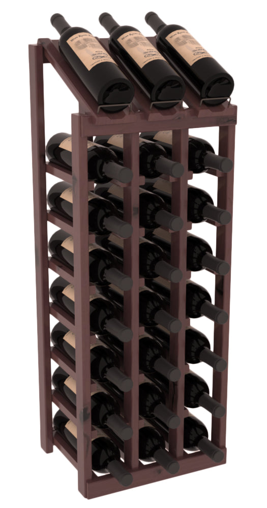 InstaCellar - 3 Column, 8R Display Top Rack in Alder Walnut stained with WineSafe™ Satin Sealant