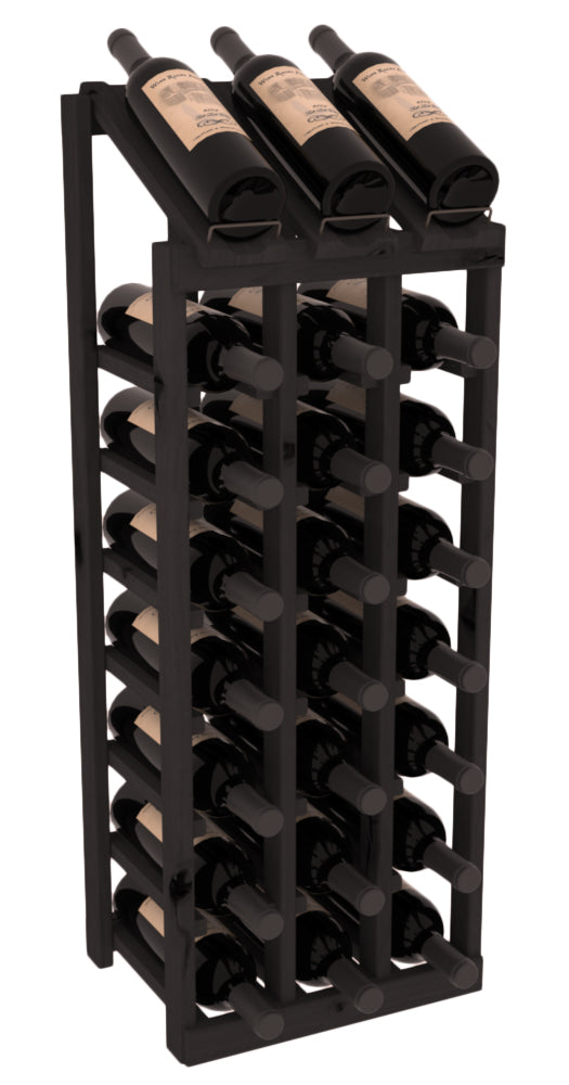 InstaCellar - 3 Column, 8R Display Top Rack in Alder Black stained without WineSafe™ Satin Sealant