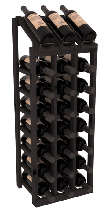 InstaCellar - 3 Column, 8R Display Top Rack in Alder Black stained without WineSafe™ Satin Sealant