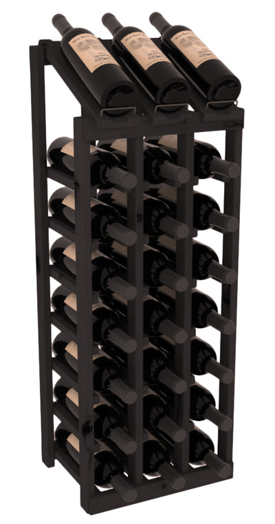 InstaCellar - 3 Column, 8R Display Top Rack in Alder Black stained without WineSafe™ Satin Sealant