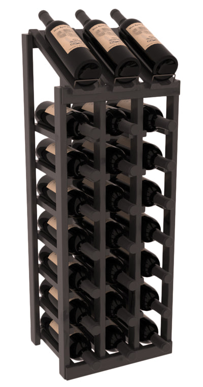 InstaCellar - 3 Column, 8R Display Top Rack in Alder Black stained with WineSafe™ Satin Sealant