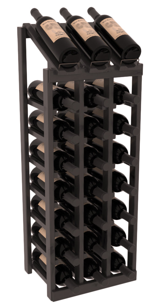 InstaCellar - 3 Column, 8R Display Top Rack in Alder Black stained with WineSafe™ Satin Sealant