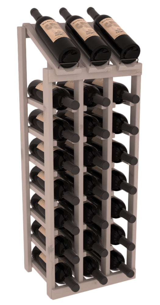 InstaCellar - 3 Column, 8R Display Top Rack in Alder Greywash stained without WineSafe™ Satin Sealant