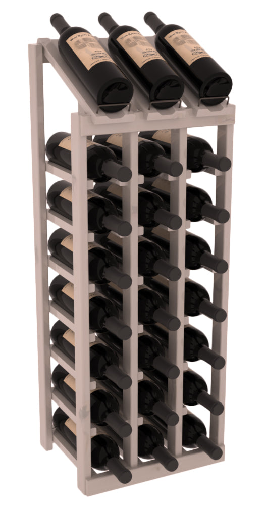 InstaCellar - 3 Column, 8R Display Top Rack in Alder Greywash stained with WineSafe™ Satin Sealant