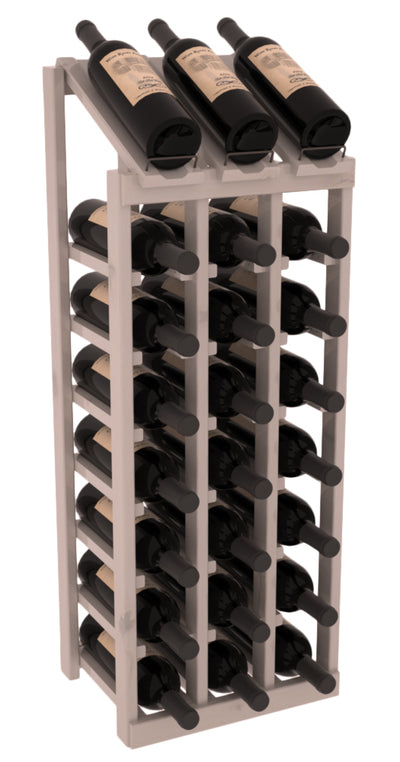 InstaCellar - 3 Column, 8R Display Top Rack in Alder Greywash stained with WineSafe™ Satin Sealant